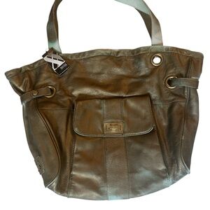 Maxx New York Gold Splash painted  UGLY Shoulder Bag with Slouchy Design